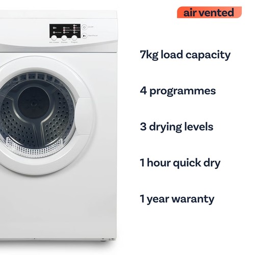 Electriq 7kg vented - 7kg, tumble